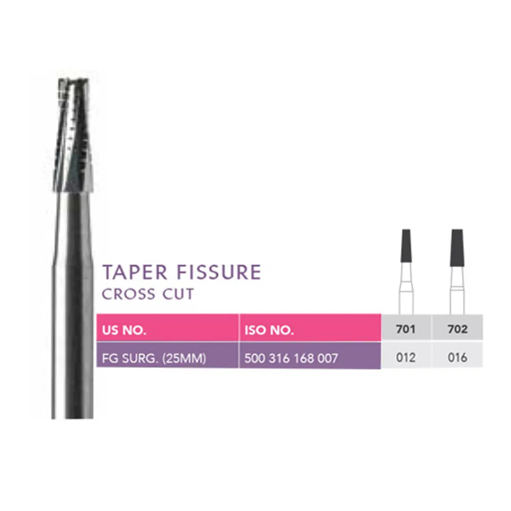 Prima Dental Taper Fissure Surgical Carbide Bur FG 25 Mm (Pack of 5)